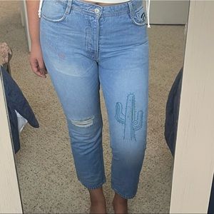 Zara Embroidered Jeans